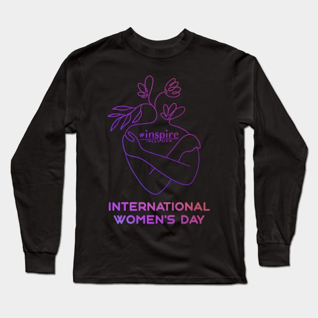 Count Her Inspire Inclusion Women's International Day 2024 Long Sleeve T-Shirt by AimArtStudio